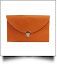 Leatherette Envelope Clutch Purse Embroidery Blank With Detachable Gold Shoulder Chain - PUMPKIN