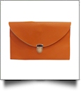 Leatherette Envelope Clutch Purse Embroidery Blank With Detachable Gold Shoulder Chain - PUMPKIN - CLOSEOUT