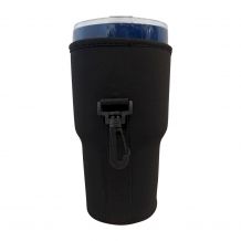 Insulated Lanyard Clasp Zipper Tumbler Coolie - Fits Most 30oz Tumblers - BLACK - CLOSEOUT