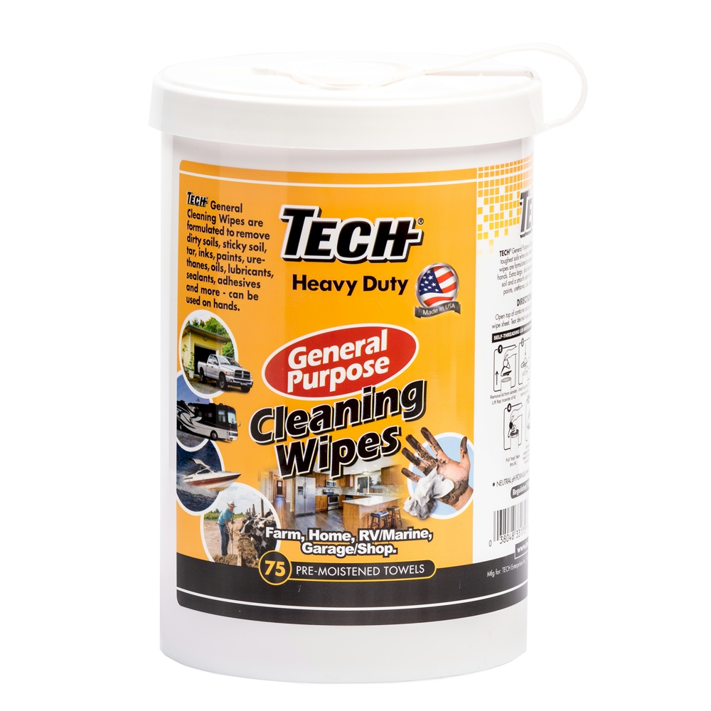 Tech Heavy Duty General Purpose Cleaning Wipes - 75 Count