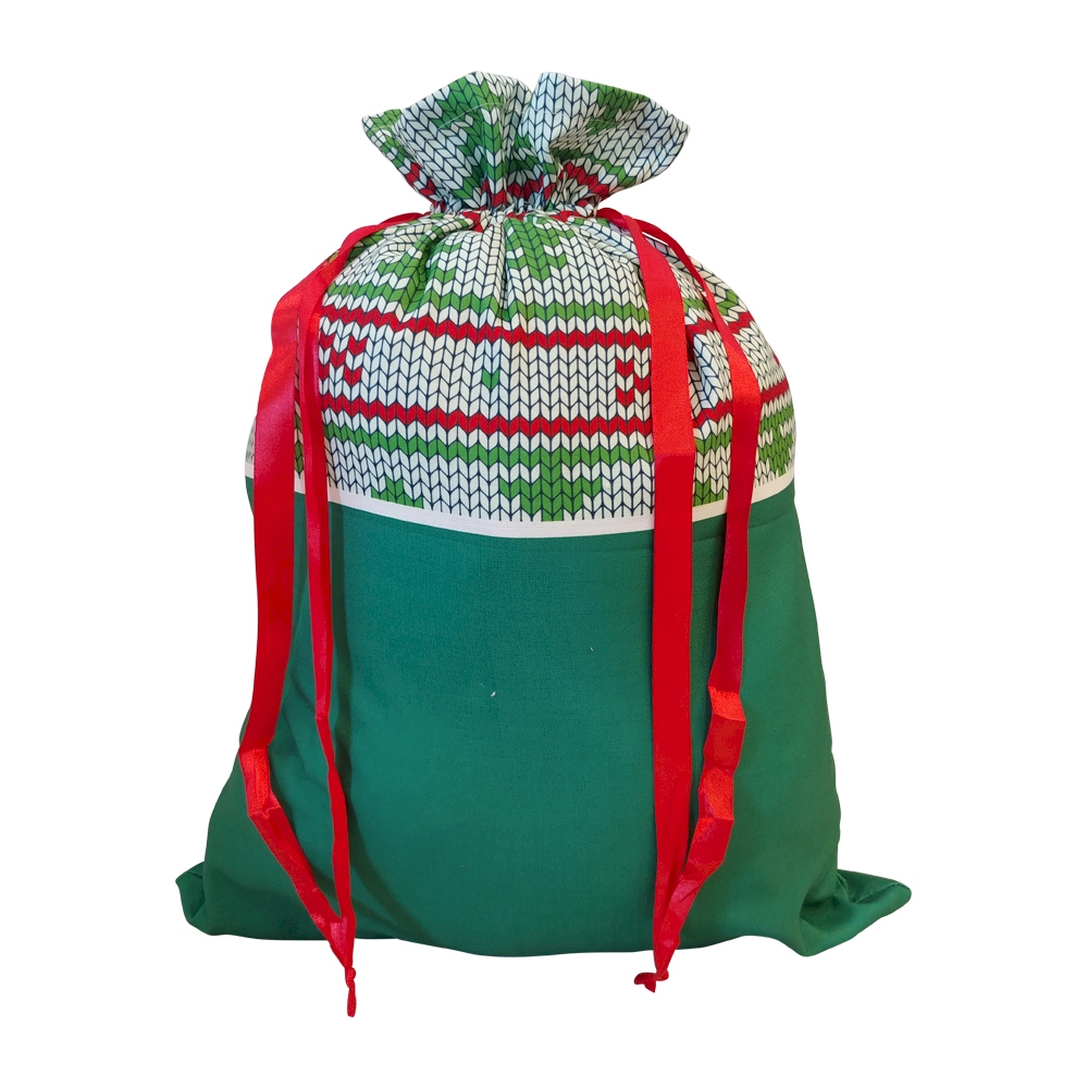 Christmas Gift Bag Blank with Ribbon Pulls - NORDIC CHRISTMAS - CLOSEOUT