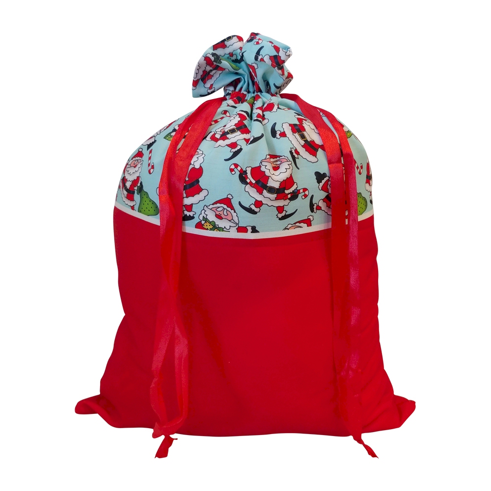 Christmas Gift Bag Blank with Ribbon Pulls - SANTA - CLOSEOUT