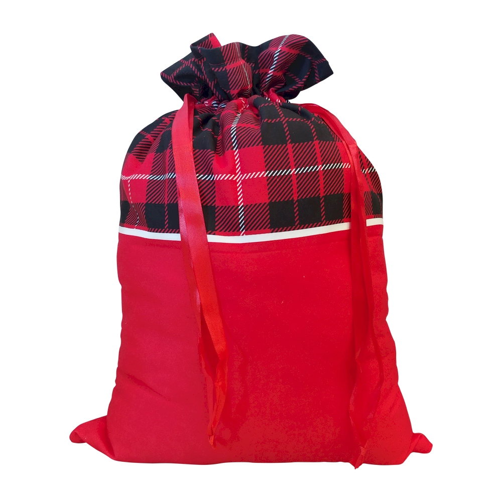 Christmas Gift Bag Blank with Ribbon Pulls - PLAID - CLOSEOUT