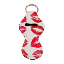 Lipstick Kiss Print Neoprene Chapstick Holder - CLOSEOUT