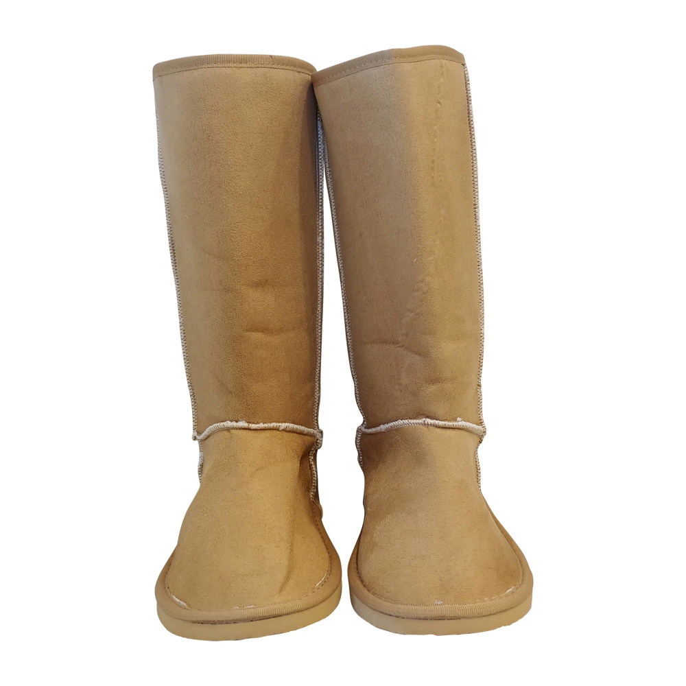 Women's Faux Suede Micro Sherpa Lining Boots - TAN - CLOSEOUT