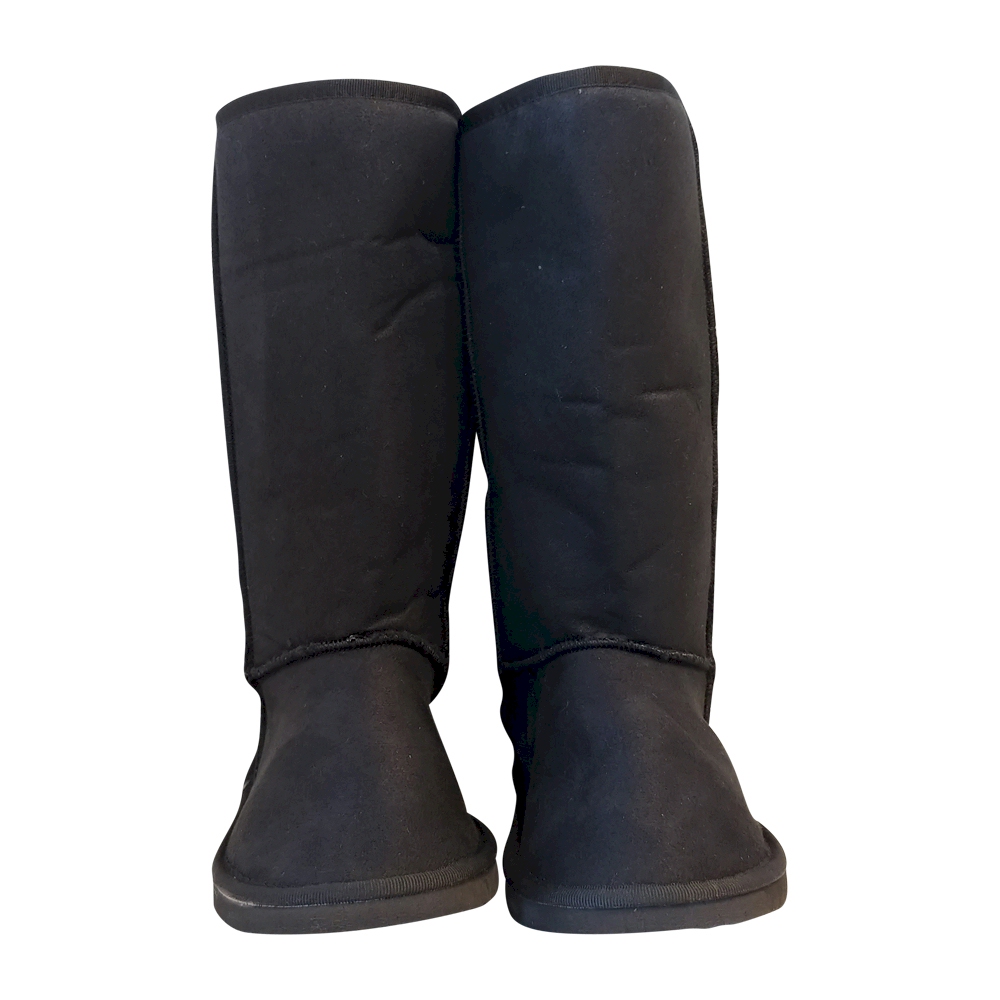 Women's Faux Suede Micro Sherpa Lining Boots - BLACK - CLOSEOUT