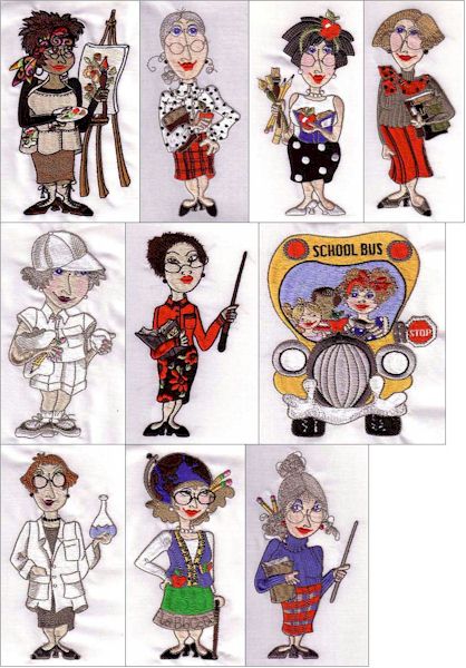 Teachers by Loralie Designs Embroidery Designs on CD 630013
