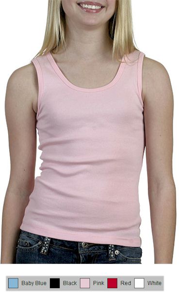 bella girl 1x1 Rib Tank Top - 9080 Embroidery Blanks