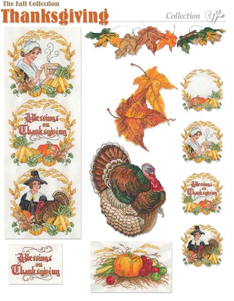 The Fall Collection - Thanksgiving Embroidery Designs on CD from the Vermillion Stitchery 73600