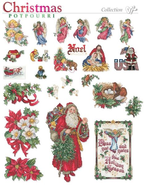 Christmas Potpourri Embroidery Designs on CD from the Vermillion Stitchery 73700