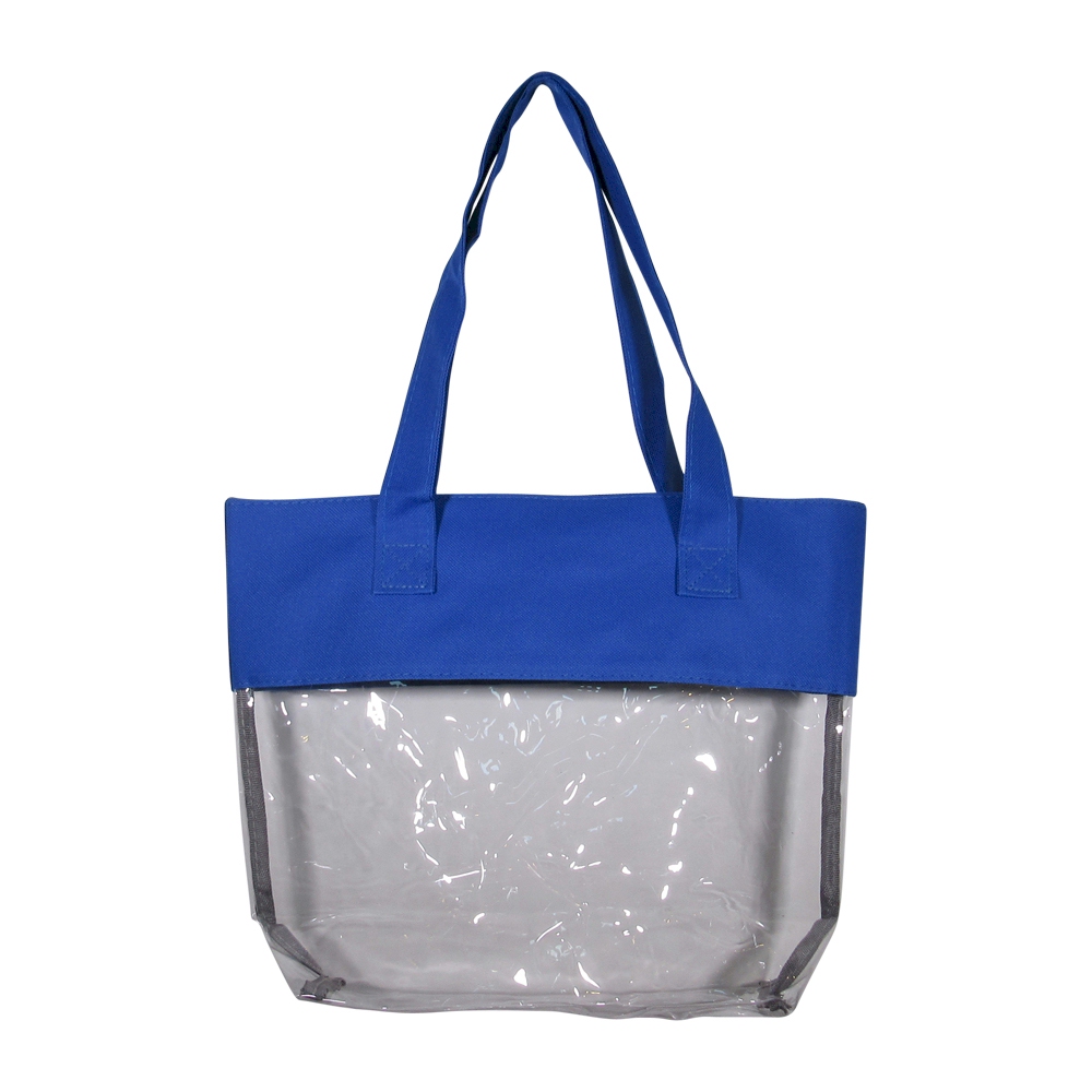 Deluxe Clear Tote Bag - BLUE - CLOSEOUT