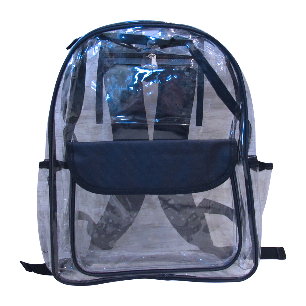 Premium Clear Backpack - NAVY TRIM - CLOSEOUT