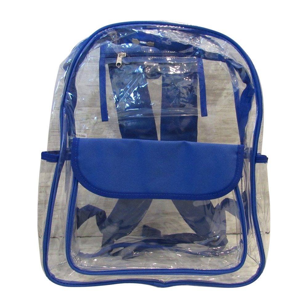 Premium Clear Backpack - ROYAL TRIM - CLOSEOUT