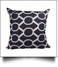 Throw Pillow Cover in Oval Lattice Print - BLACK - CLOSEOUT