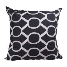 Throw Pillow Cover in Oval Lattice Print - BLACK - CLOSEOUT