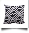 Throw Pillow Cover in Geometric Fashion Print - BLACK - CLOSEOUT