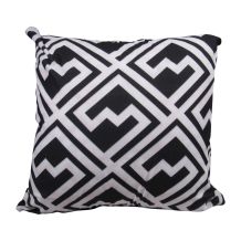 Throw Pillow Cover in Geometric Fashion Print - BLACK - CLOSEOUT
