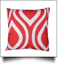 Throw Pillow Cover in Wavy Print - RED - CLOSEOUT