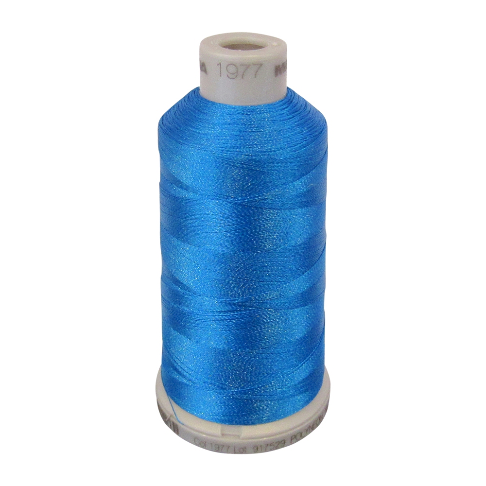 1977 Peacock Blue Madeira Polyneon Polyester Embroidery Thread 1000 Meter Spool - CLOSEOUT