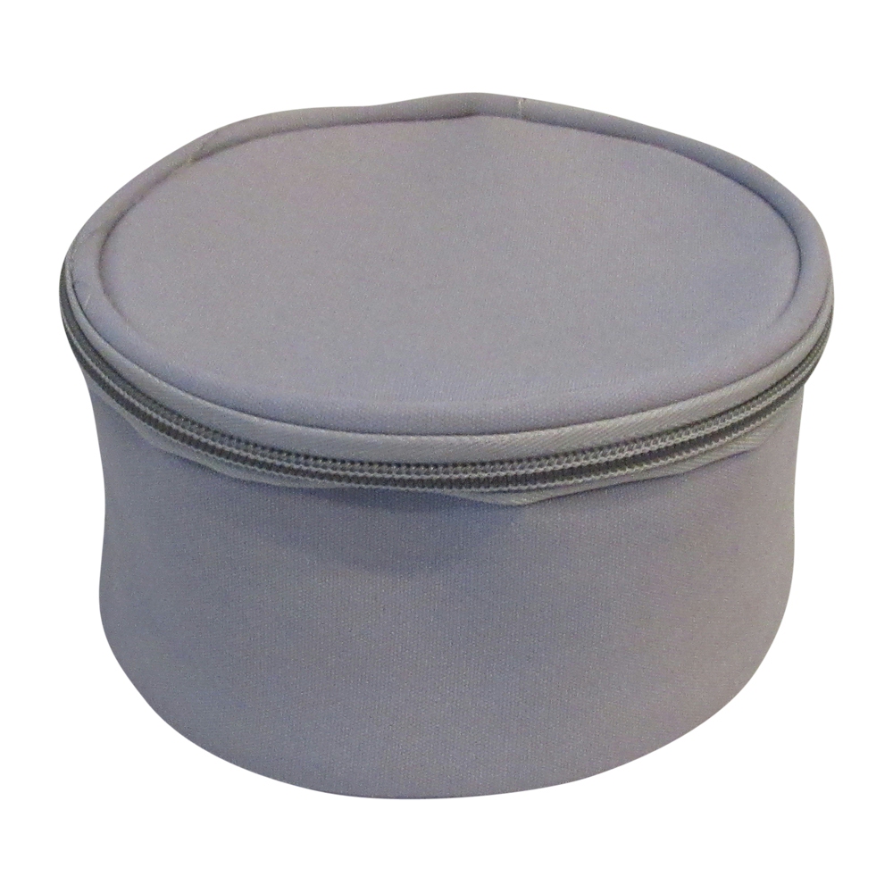 The Coral Palms® Canvas Round Jewelry Case Embroidery Blanks - GRAY - CLOSEOUT