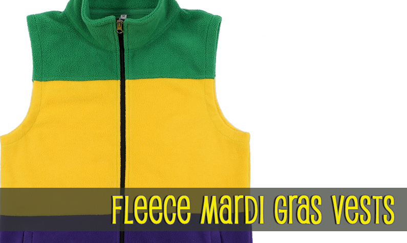 The Coral Palms Fleece Mardi Gras Vests