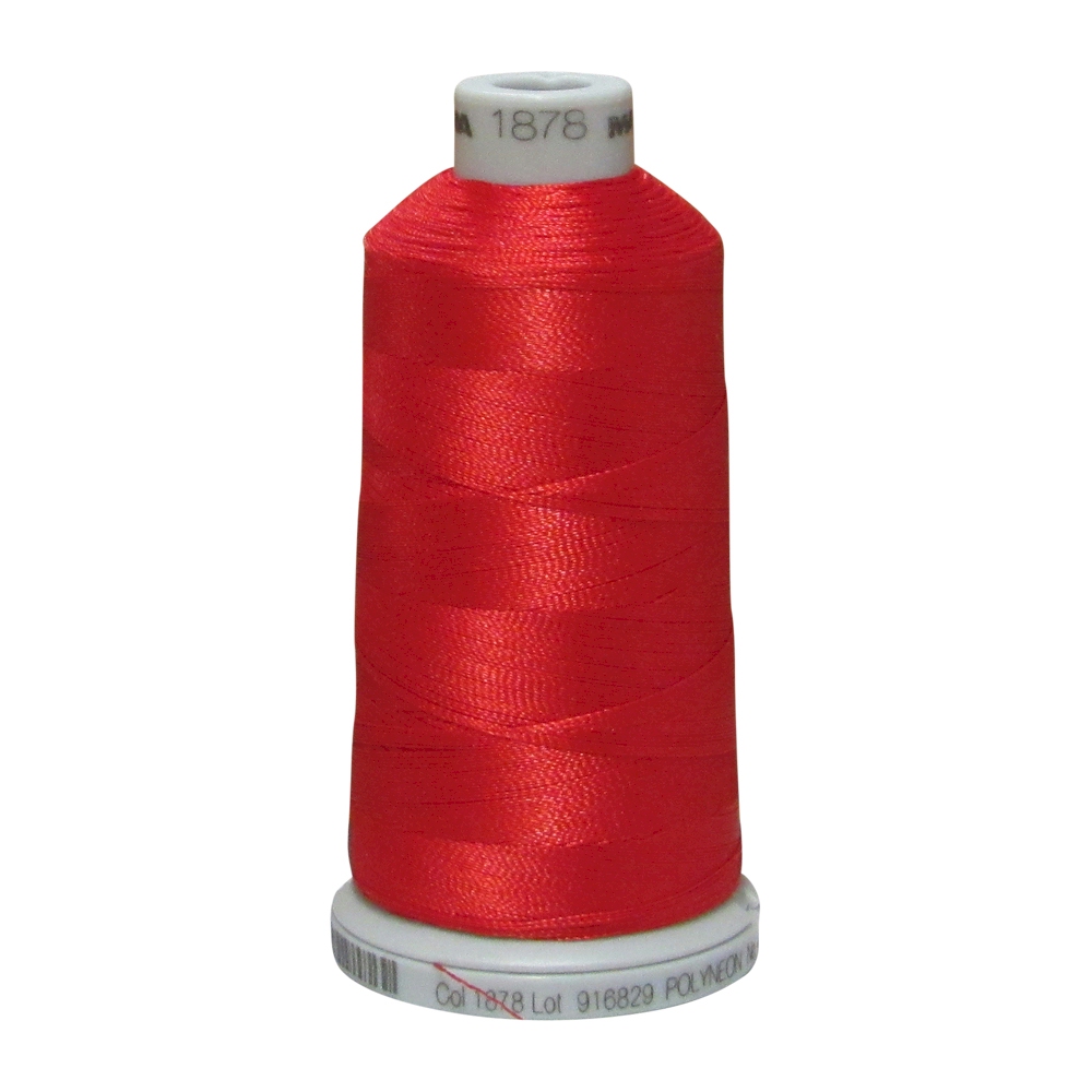 1878 Tomato Red Madeira Polyneon Polyester Embroidery Thread 1000 Meter Spool - CLOSEOUT
