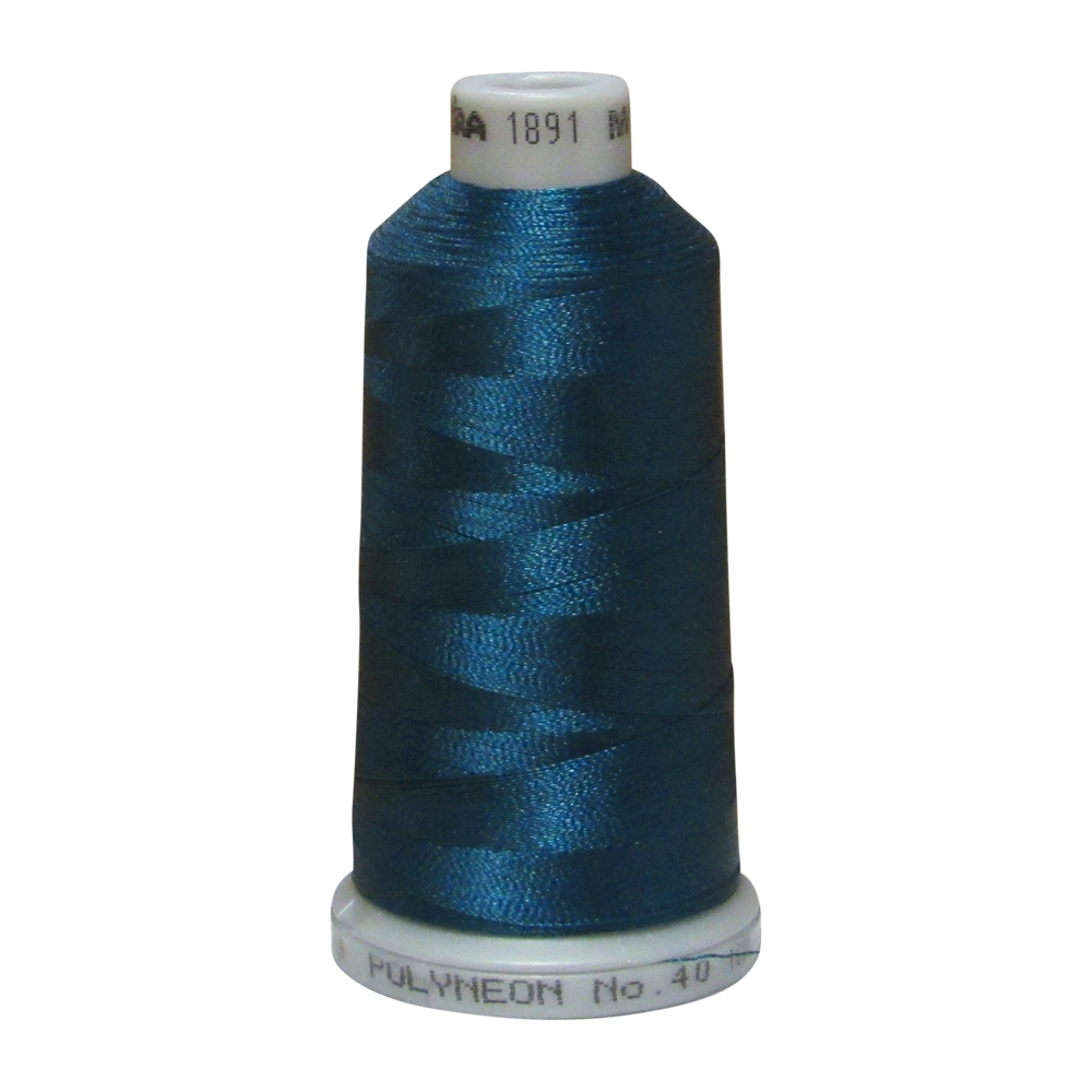 1891 Teal Velvet Madeira Polyneon Polyester Embroidery Thread 1000 Meter Spool - CLOSEOUT