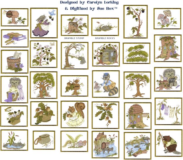 Woodland Treasures by Sue Box Creations Embroidery Designs on CD