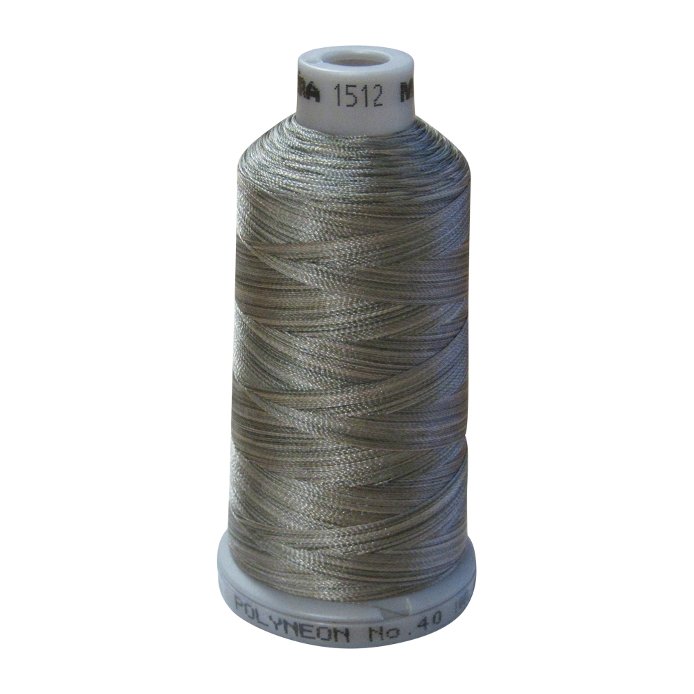 1512 Gray Multi-Color Madeira Polyneon Polyester Embroidery Thread 1000 Meter Spool - CLOSEOUT
