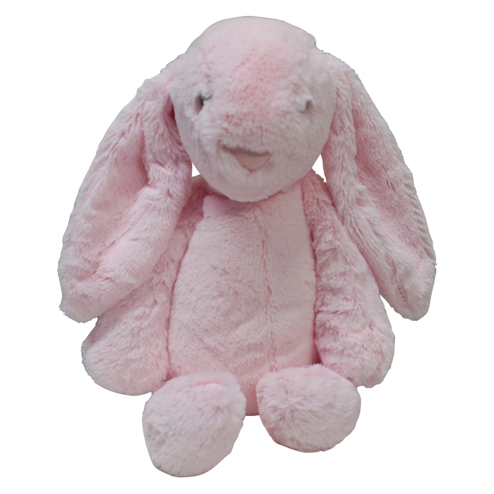 Medium 16" Long-Eared Plush Easter Bunny - PINK - CLOSEOUT