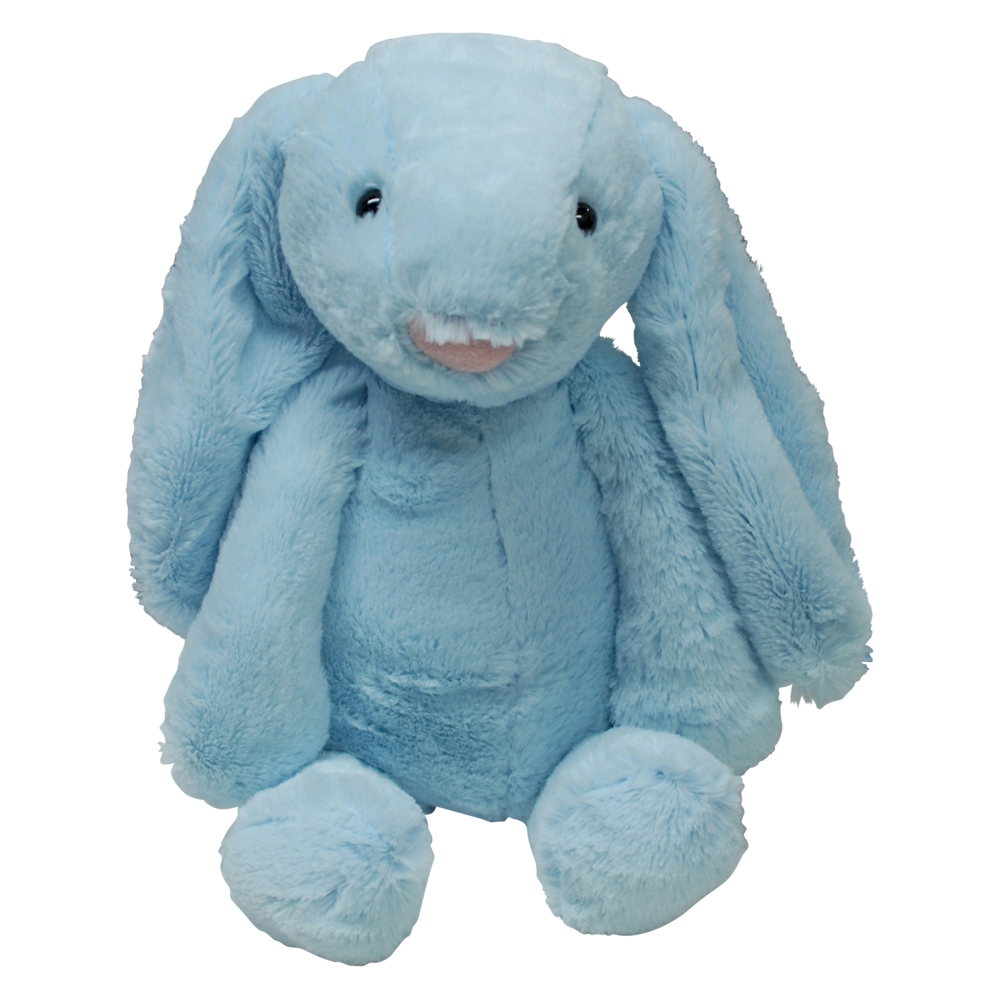 Medium 16" Long-Eared Plush Easter Bunny - BLUE - CLOSEOUT