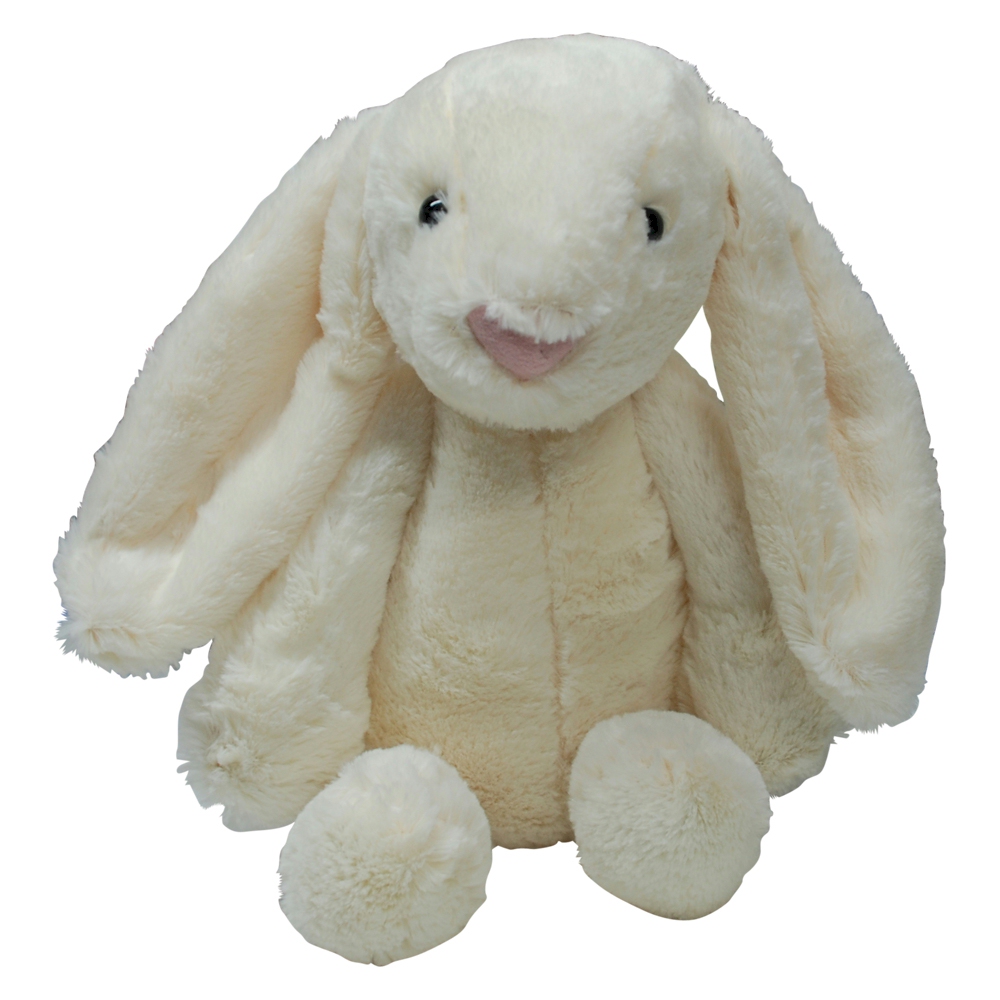 Medium 16" Long-Eared Plush Easter Bunny - IVORY - CLOSEOUT