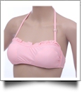 Juniors Ruffle Bandeau Bikini Swimsuit Top - LIGHT PINK