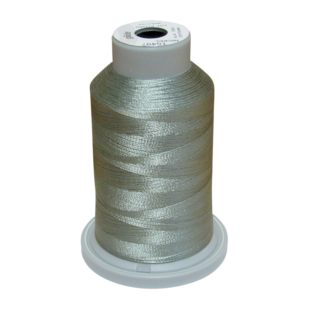 Glide Thread Trilobal Polyester No. 40 - 1000 Meter Spool - 15497 Nickel