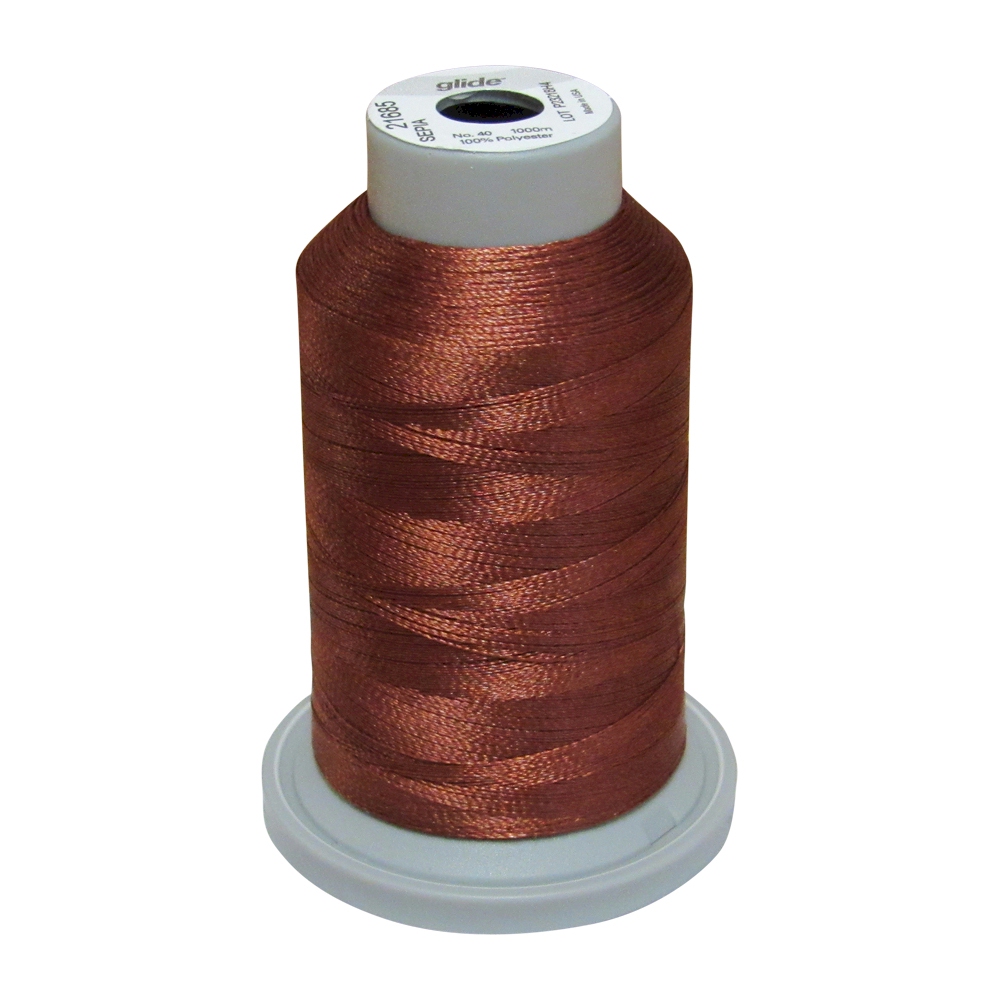 Glide Thread Trilobal Polyester No. 40 - 1000 Meter Spool - 21685 Sepia