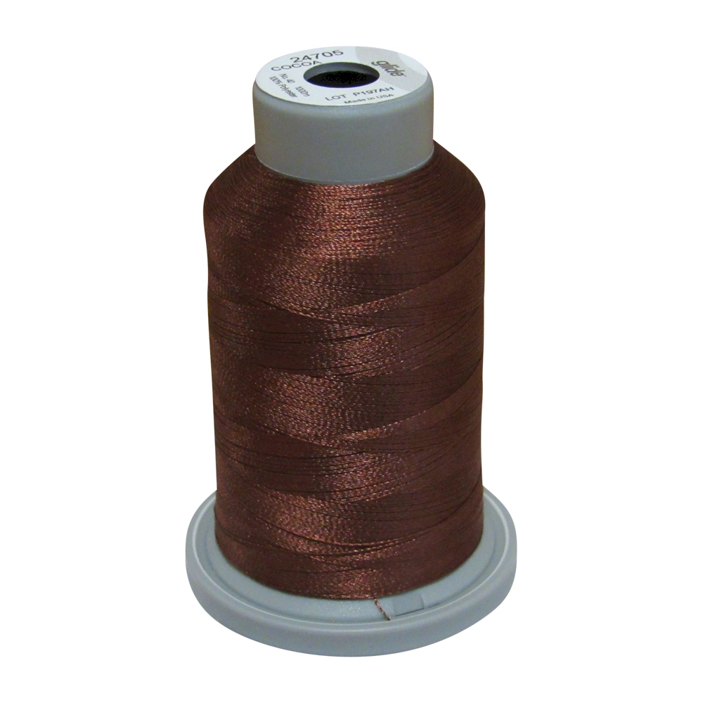 Glide Thread Trilobal Polyester No. 40 - 1000 Meter Spool - 24705 Cocoa