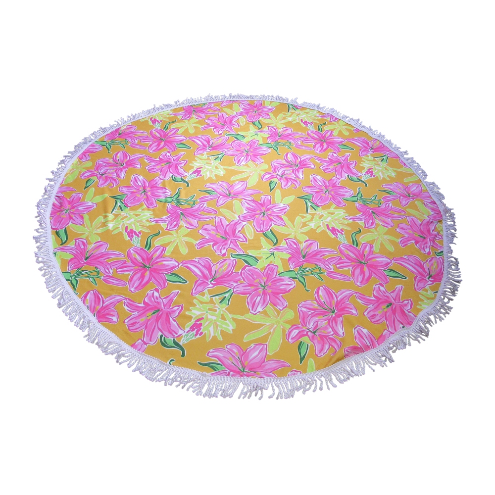 The Coral Palms® Premium Weight 60" Round Fringed Beach Towel - Stargaze Soleil Collection - CLOSEOUT