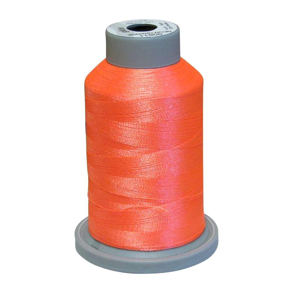 Glide Thread Trilobal Polyester No. 40 - 1000 Meter Spool - 90811 Neon Orange