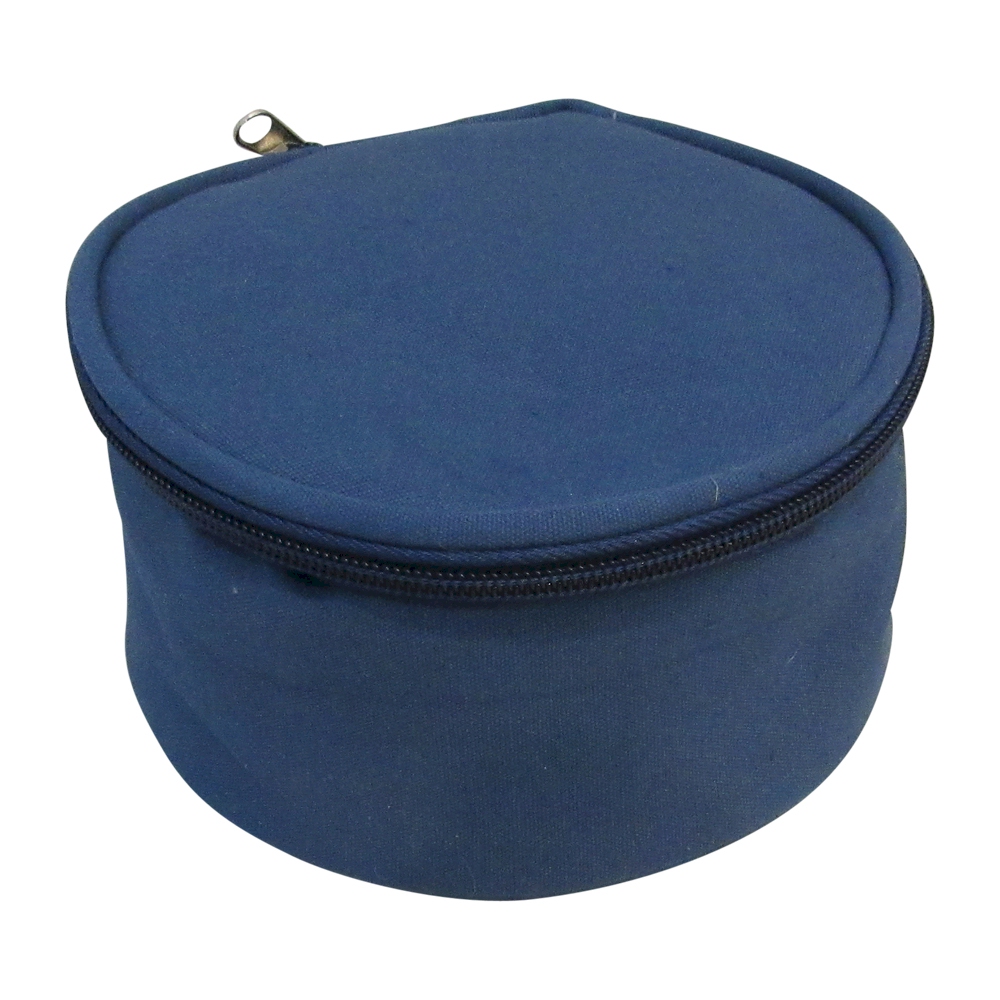 The Coral Palms® Canvas Round Jewelry Case Embroidery Blanks - NAVY - CLOSEOUT