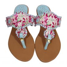The Coral Palms® EasyStitch Stella Sandal with Aqua Accents - CLOSEOUT