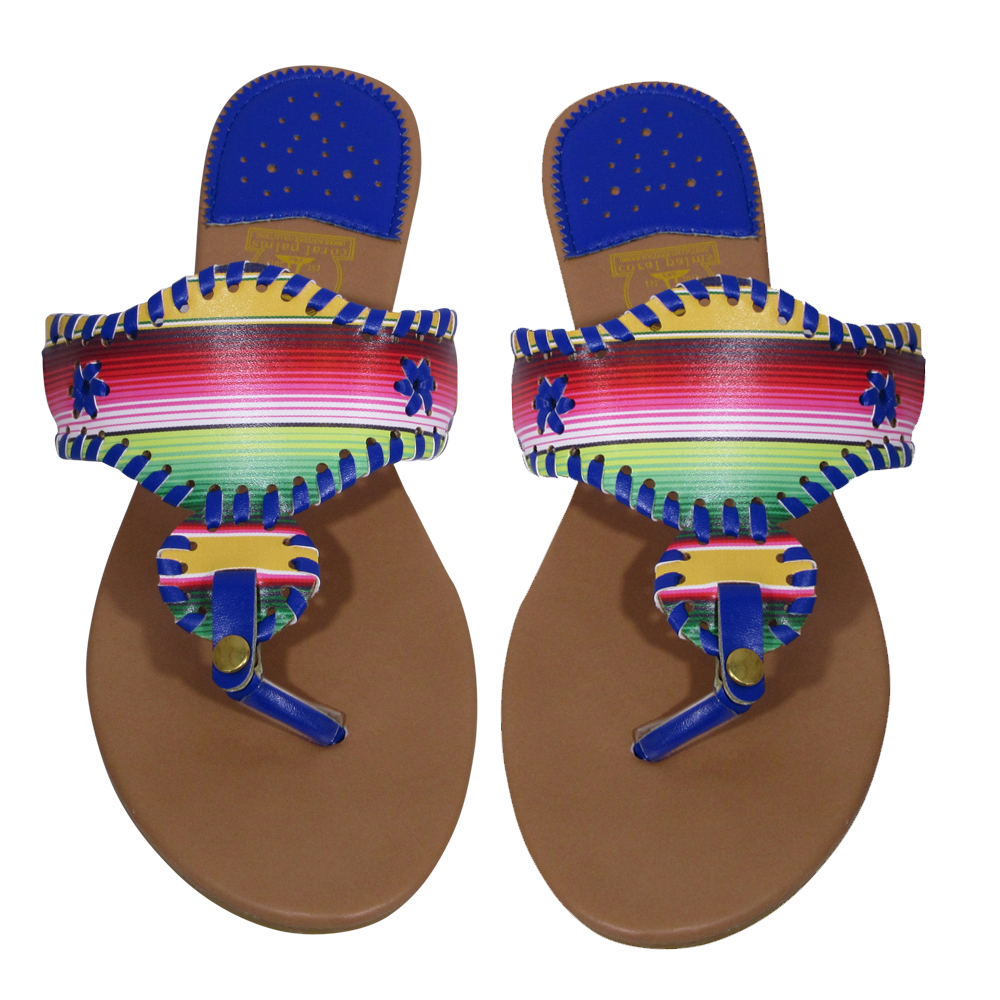 The Coral Palms® EasyStitch Stella Sandal with Royal Blue Accents - CLOSEOUT