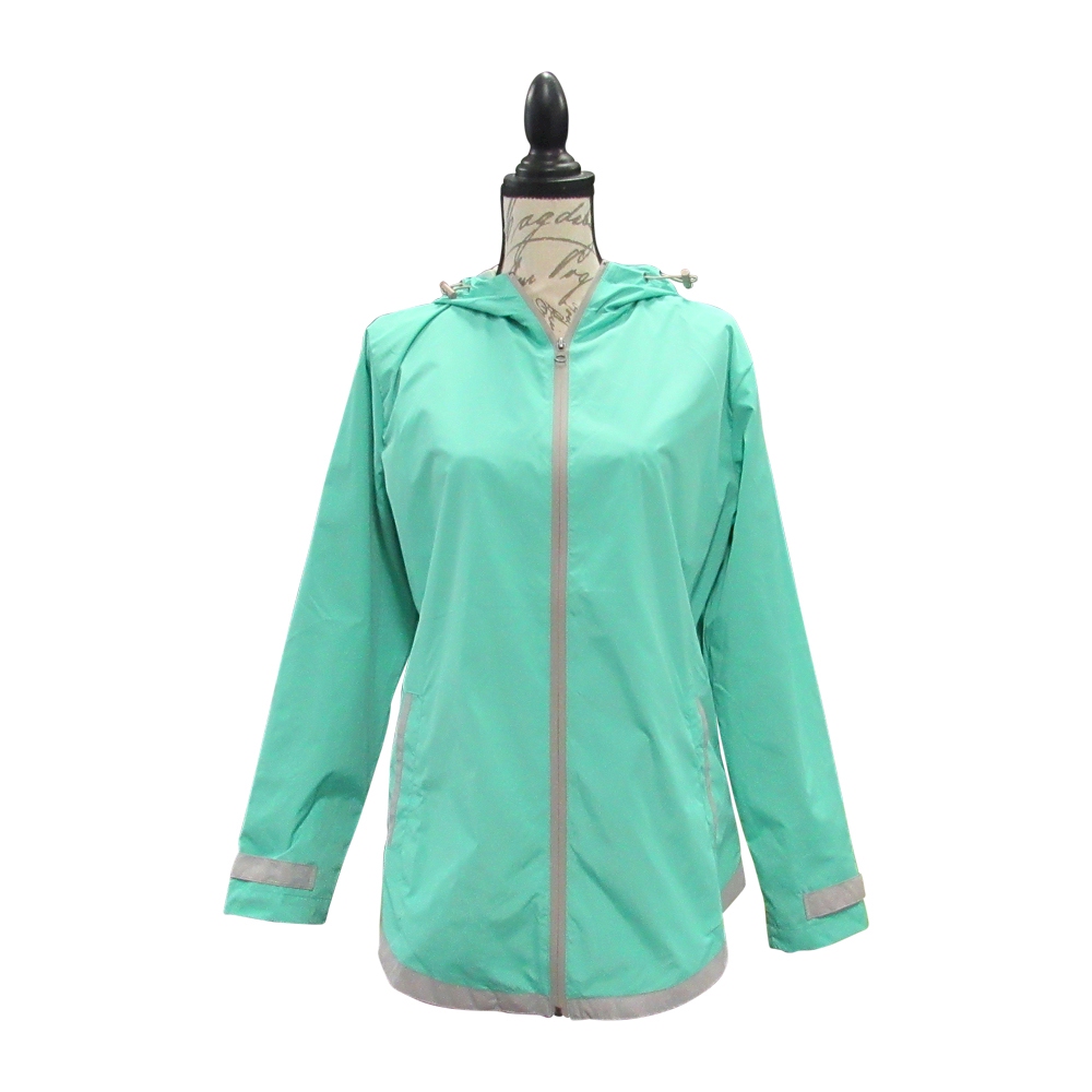 The Coral Palms® Tunic-Style UltraLite Full-Zip Rain Jacket - MINT - CLOSEOUT