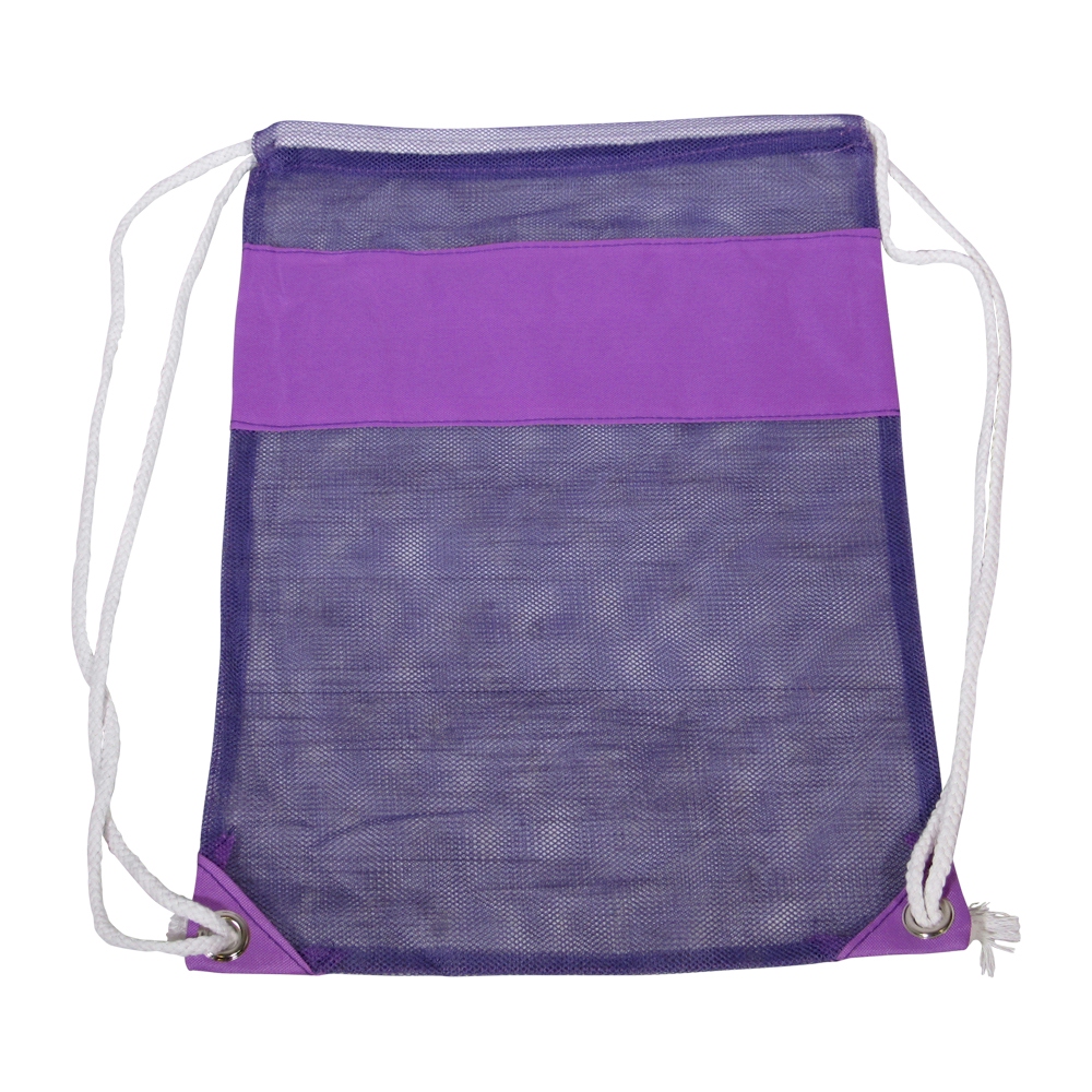 The Coral Palms® Beach and Pool Mesh Drawstring Pack - PURPLE - CLOSEOUT