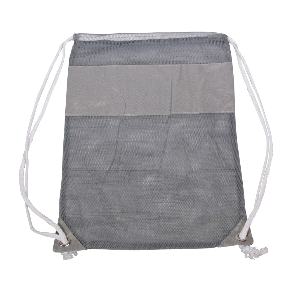 The Coral Palms® Beach and Pool Mesh Drawstring Pack - GRAY - CLOSEOUT