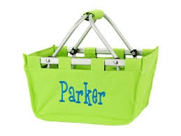 Mini Foldable Market Tote Embroidery Blanks - LIME GREEN