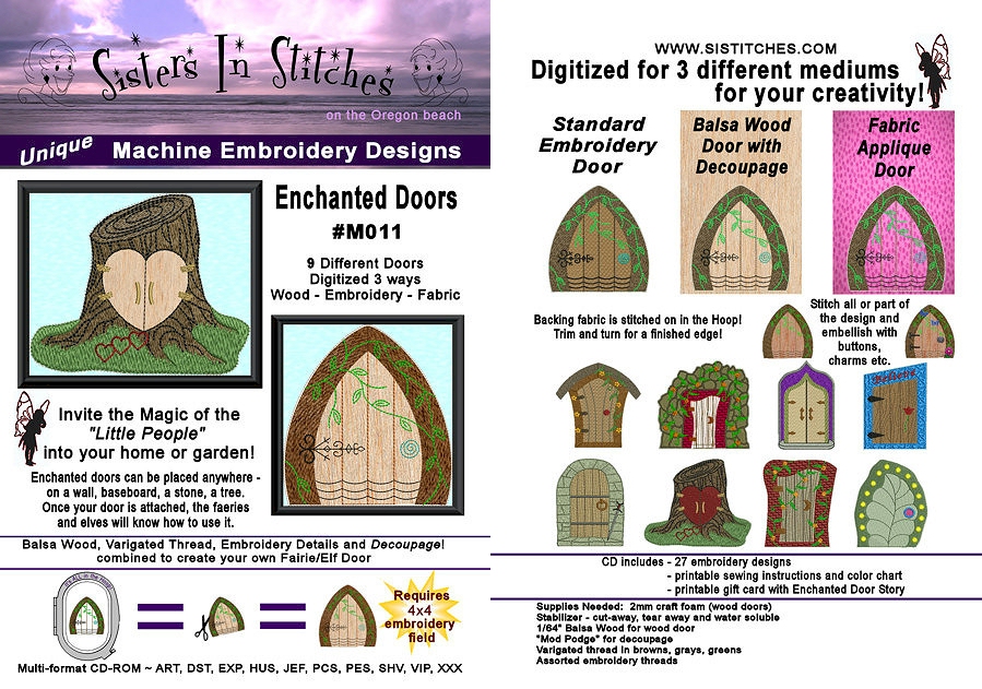 Enchanted Doors Embroidery Designs by Sisters in Stitches