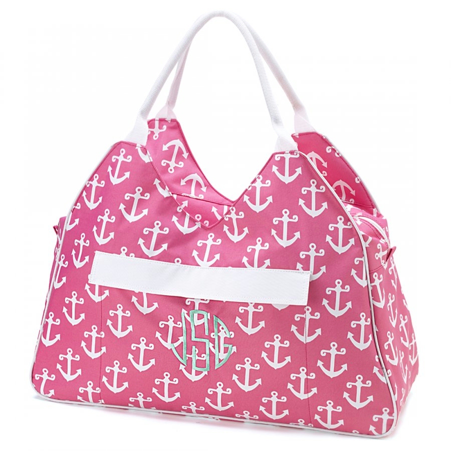 Beach and Pool Bag Embroidery Blanks - PINK ANCHOR