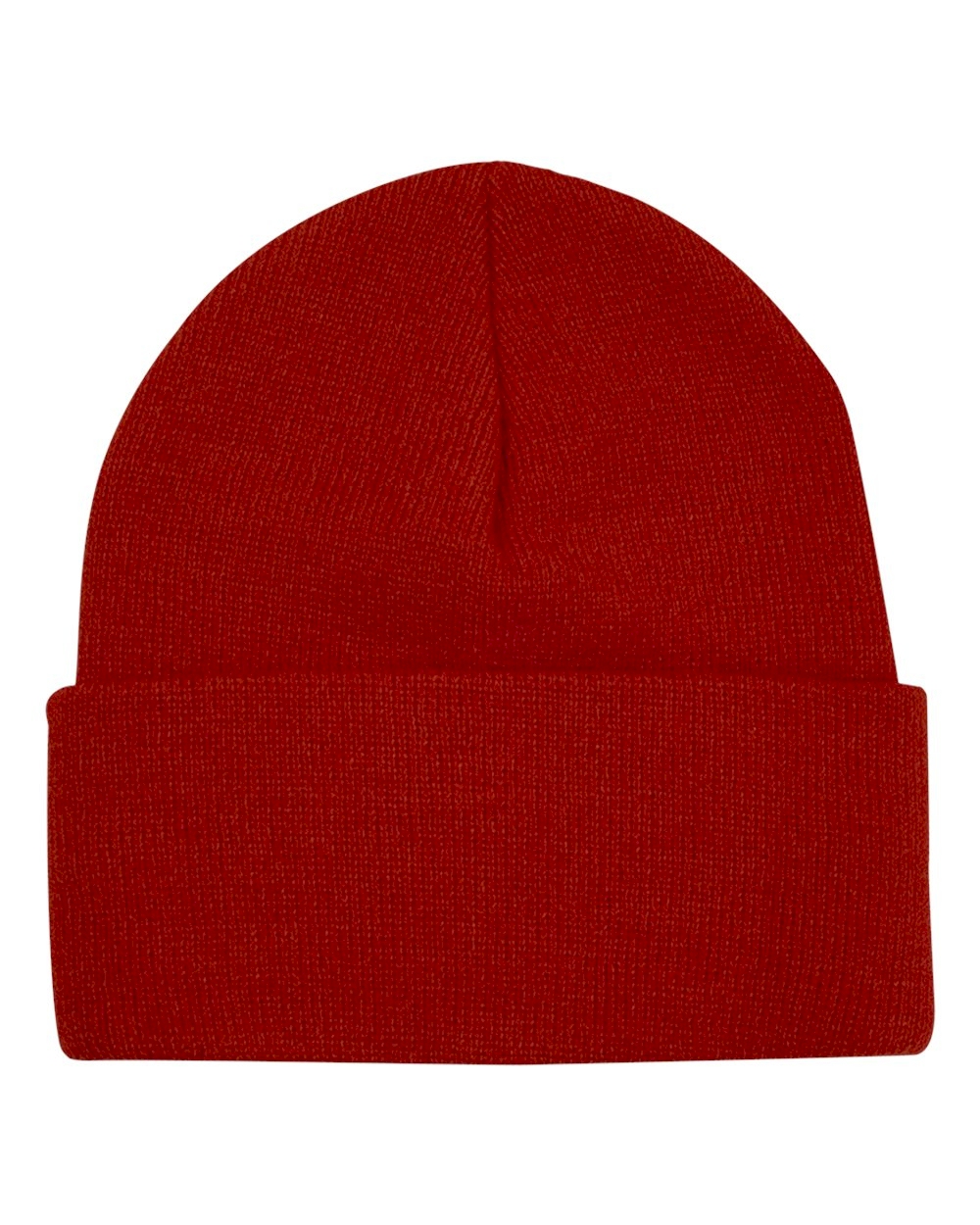 Bayside Made in the USA 12" Solid Knit Beanie Embroidery Blanks - RED