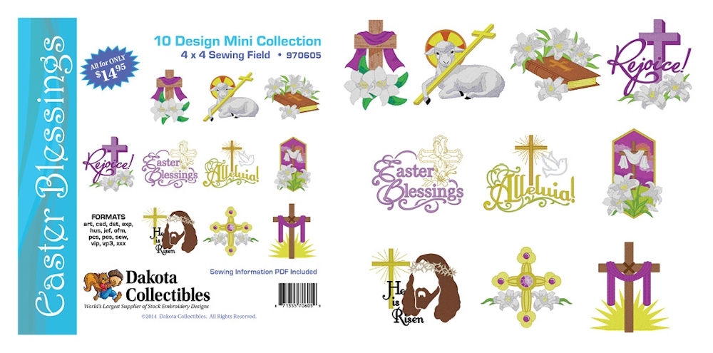 Easter Blessings Mini Collection of Embroidery Designs by Dakota Collectibles on a CD-ROM 970605