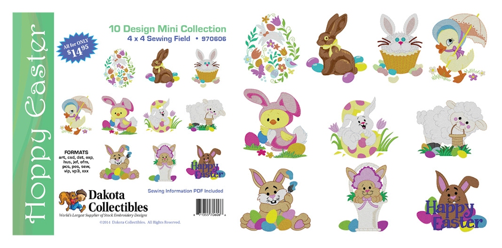 Hoppy Easter Mini Collection of Embroidery Designs by Dakota Collectibles on a CD-ROM 970606